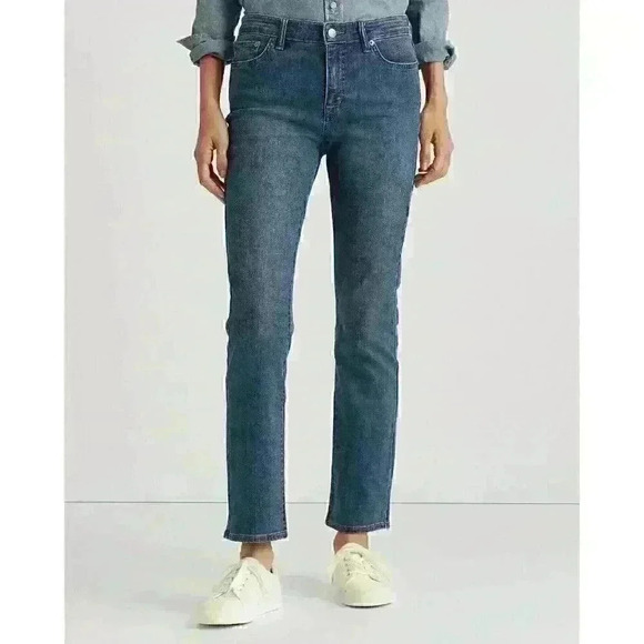 NEW! Lauren Ralph Lauren Women's 14 Mid-Rise Straight Jean NWT $115 - Picture 3 of 6